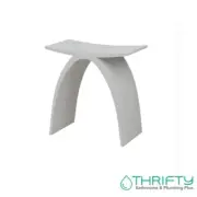 Poseidon Chiefly Solid Surface Stone Bath Stool Matte White CBS01-MW