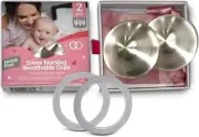 Original Breathable Soothing Silver Nursing Cups–Silver Nipple Shields for Breas
