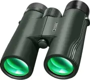 Compact 10x42 Binoculars with Clear Low Light Vision for Bird Watching & Travel