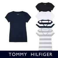 在飛比找momo購物網優惠-【Tommy Hilfiger】TOMMY 經典V領刺繡小L