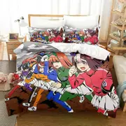 v2351 Bed Sheets Cute Derby Adult Boys Bedding Set Single Double Queen King Size Duvet Cover Anime Parure de lit Quilt Cover Pillowcase 3-Piece Beddi