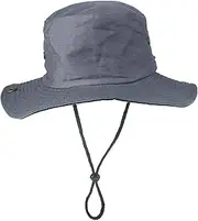 [N\A] NA Summer and Autumn Men's Bucket Hats, Ladies Sun Hats, Bob Hats, UV Protection Outdoor Fishing Hats, Wide-Brimmed Hats, Men's Sunshade Solid Color Hats, Men's Dark Gray