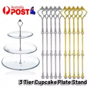 5/10Sets x 3 Tier Hardware Crown Cake Plate Stand Handle Fitting Wedding Party