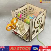 All-in-one Wooden Wool Yarn Storage Bowl Crochet Holder Knitting Organizer CF