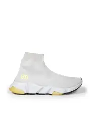 Grey Knit High-Top Speed Trainers
