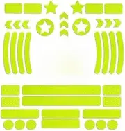 42Pcs Reflective Stickers for Bike Frame,Reflective Decals Multi Shapes Kit,Multi Shapes Waterproo Decals Reflective