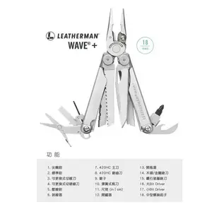 【電筒王】美國 Leatherman Wave Plus 18式 工具鉗-銀色 #832524 (黑尼龍套) 公司貨