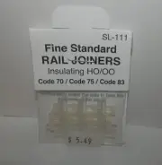 Peco HO/OO Scale Code 70/75/83 Fine Standard Insulating Rail Joiners #SL-111 NIP