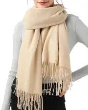 Scarfs for Women Pashmina Shawls and Wraps for Evening Dress Bridesmaid Beige