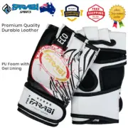 MMA Boxing Gloves Leather UFC Sparring Thai Punching Bag Half Mitts 4-oz L / XL