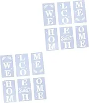 COHEALI 12 pcs Hollow Out Template Drawing Painting Stencils Letter Kids Painting Stencils Wall Tile Template Craft DIY Stencils Scrapbooking Plastic self Made Welcome Sign White Child