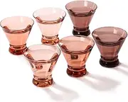 Venus Martini Glasses Set of 6, Stemless Martini Cocktail Glasses for Margarita, Manhattan, Cosmopolitan, Home Bar, Evening Parties, Birthdays, Mother's Day Gifts, 8.5 OZ