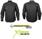 Scorpion Covert Waxed Riding Shirt Dupont Kevlar Lining with Armor Pockets S-4XL