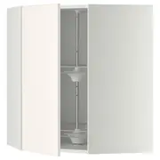 METOD corner wall cabinet with carousel, white/Veddinge white, 68x37x80 cm