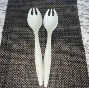Tupperware Allegra Salad Serving Set 12” Forks Set of 2 New