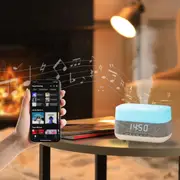 Danoz Smart - Laser Ambient Diffuser Clock Radio with Bluetooth Speaker & Light