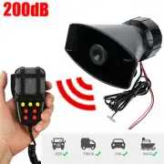7 Sound Car Alarm Loud Speaker PA Siren Horn MIC Warning Microphone Kit Q1O8