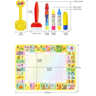 塗鴉 水畫布  120x90cm 兒童水果動物字母數字塗鴉水畫布