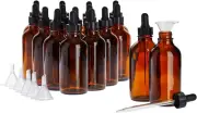 Amber Glass Bottles Juvale 15 Pack 4oz Droppers & Funnels Essential Oils Liquids