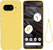 Compatible with Google Pixel 8, Slim Fit Fashion Silicone Shockproof Back Case Cover Phone Case for Google Pixel 8-Yellow