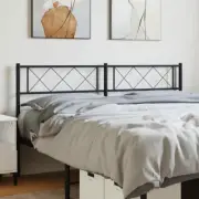 Metal Double Bed Headboard Black 137cm Stylish Modern Design Home Furniture