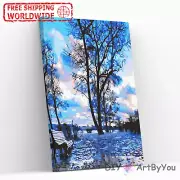 Paint By Numbers Kit Trees Bench Abstract Kids Home Canvas Decor Oil Painting