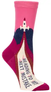 Blue Q Womens Crew Socks - Heading To My Next Mistake