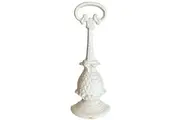 Mr Gecko Cast Iron Handcrafted Door Stop Pineapple with Long Handle Antique White