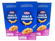 Kraft Three Cheese Shell Macaroni and Cheese Dinner, 3 Boxes, FAST FREE DELIVERY