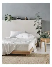 [Linen House] 375TC TENCEL Sheet Set in White