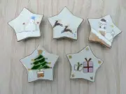 Kyoto ware Kiyomizu ware star Christmas chopstick rest set