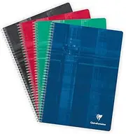 Clairefontaine 8139C Wire Bound Indexed Book, A4, Squared, 90 g, 112 Sheets - Assorted Colours, Pack of 5