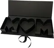 FQRDKT Empty in The Form of A Letter for, Flower Packaging, Decorative, Elegant, Fillable Gift Box for Mother's Day for, Black, as described