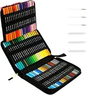 Acrylic Paint Marker 72 Color Full Set of Watercolour Pencil Soft Tip Dual Tip Watercolour Brush Quick Drying Odorless Children Paintbrush for Sketch Pattern Painting