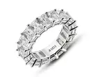 AINUOSHI Eternity Ring, 925 Sterling Silver Ring for Women, Emerald/Oval/Radi...