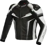 Büse Mille Motorcycle Leather Jacket, black-white, Size 50 for Men Black White