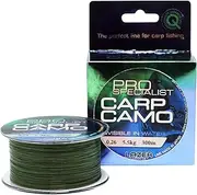 LAZER LINE CARP CAMO Monofilament Fishing Line 300 m Diameter 0.26 mm Test 5.5 kg - Camouflage Green/Black Line - Carp Fishing Assembly - Carp Rig - Monofilament Fishing Tendon - Nylon Thread Leader -