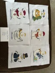 Set Of 6 Snowmen Cross Stitch Finished Projects