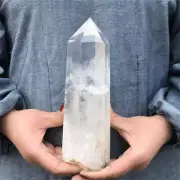 2.99LB Natural clear quartz obelisk quartz crystal point wand tower healing