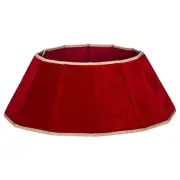 Christmas Tree Collar, Velvet Folable Christmas Tree Ring, Round Deep Red