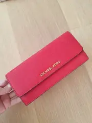NWT MICHAEL KORS MK GHW Long Wallet Leather Watermelon