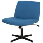 Criss Cross Chair Comfy Armless Cross Legged Office Chair No Wheels Desk Blue