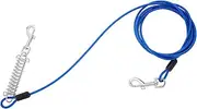POPETPOP Dog Tie Out Cable with Swivel Hook Shock Absorbing Spring Leash for Small to Medium Pets Heavy Duty Design Dog Runner for Camping and Outdoor Use