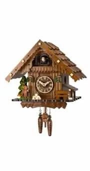 Quartz Cuckoo Clock Black forest house EN 405 Q NEW