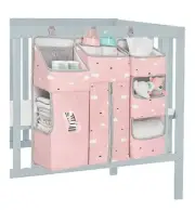 New Cradle Star Hanging Diaper Caddy Crib Diaper Organizer for Newborn Pink