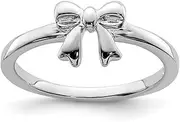 [JewelryWeb] 925 Sterling Silver Polished Bow Ring 7.5mm Wide