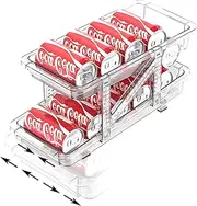 Can Organizer for Refrigerator - Fridge Organization and Storage - 2 Ter Drink Organizer For Fridge or Countertop - Elastic Soda Can Dispenser for Refrigerator Organizing and Beer (1-Pack)
