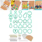 124Pcs Cutter for Polymer Clay Earrings Clay Earring Cutter 30 Jump Rings