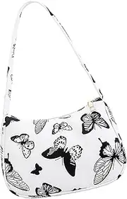 [LJJCSFF] Satchel Underarm Clutch Bag Shoulder Nylon Crescent Handbag Moon Shaped Bags Mini Clutch Purses for Women Nylon Underarm Bag