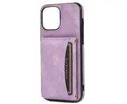 C80 Purple Smartphone Purse-style Protective Case Phone Case for iPhone 14 Plus 6.7 inch